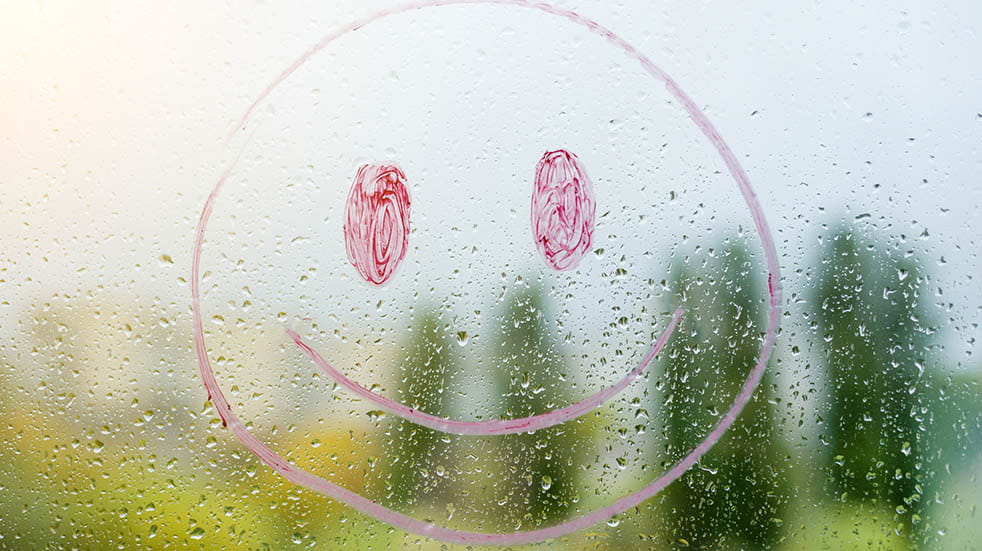 25 free things; smiley face on window